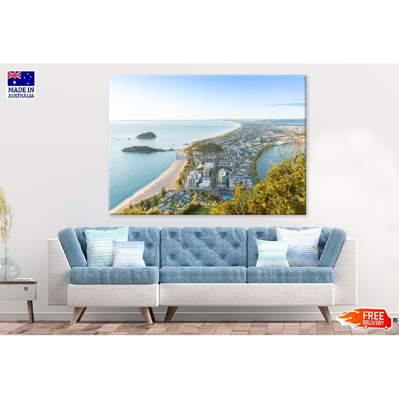 Mount Maunganui Beach & City View Photograph Print 100% Australian Made