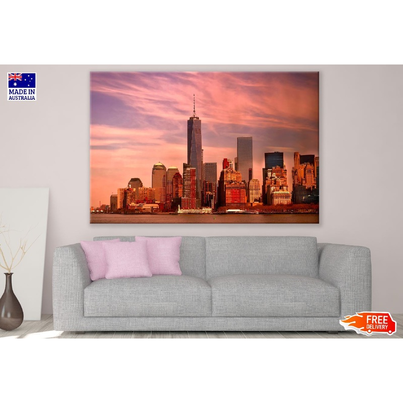 New York City Lake View Sunset Photograph Print 100% Australian Made