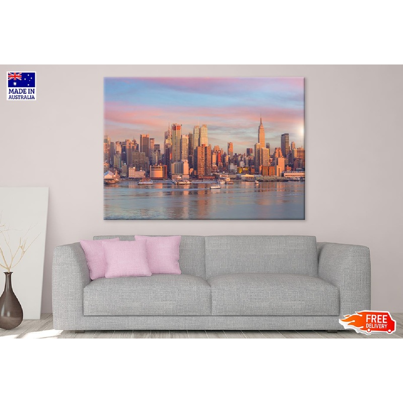 New York City Sunset Lake View Photograph Print 100% Australian Made