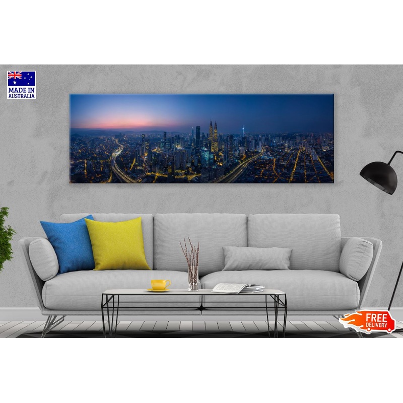 Panoramic Canvas Kuala Lumpur Cityscape Malaysia High Quality 100% Australian Made Wall Canvas Print Ready to Hang