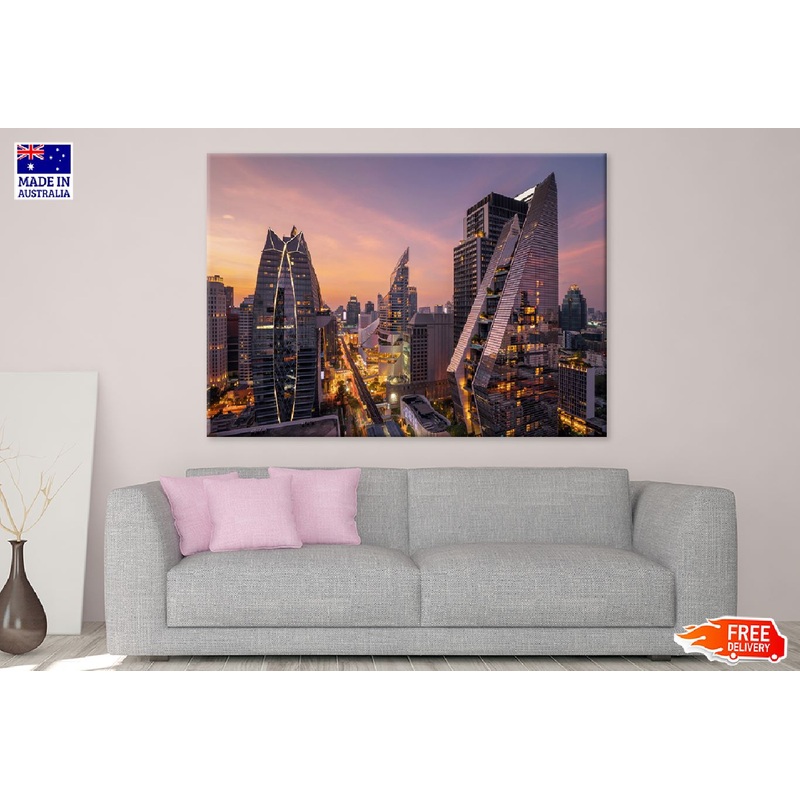 Ploenchit Bangkok Downtown Night Photograph Print 100% Australian Made