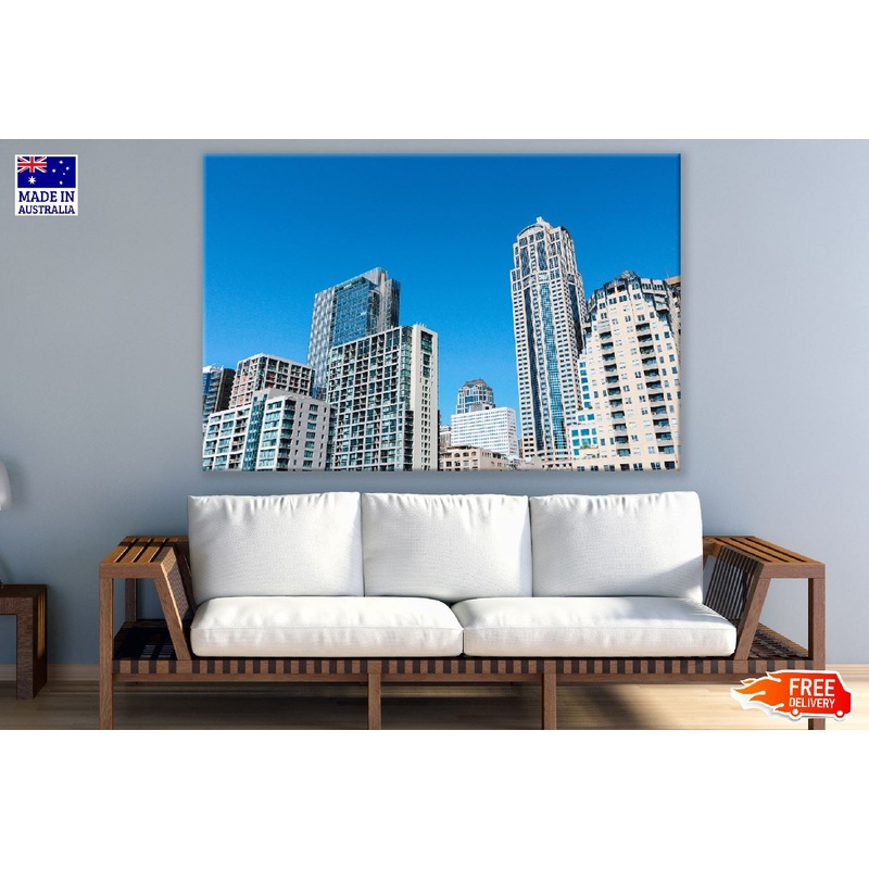 Skyscrapers in Downtown at Sky Photograph, USA Print 100% Australian Made