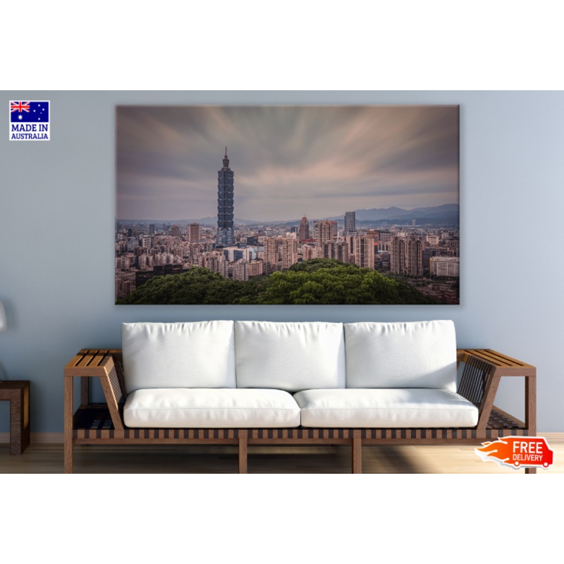 Taipei City Of Taiwan Print 100% Australian Made