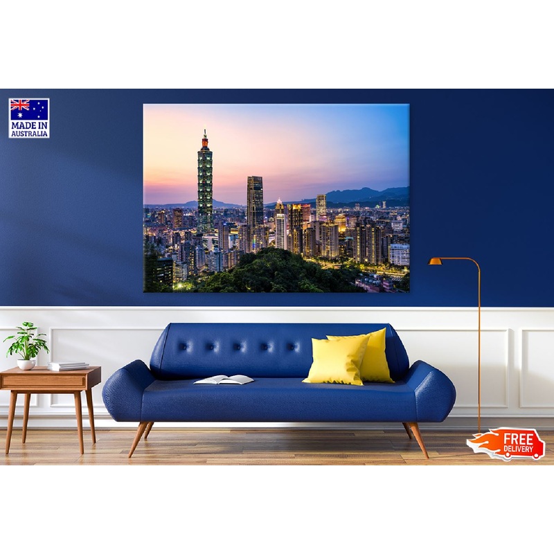 Taipei City Skyline View Taiwan Print 100% Australian Made