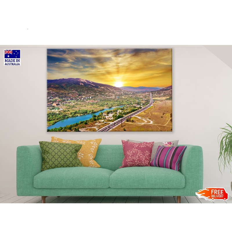Tbilisi National Park Aerial View Sunset Photograph Print 100% Australian Made