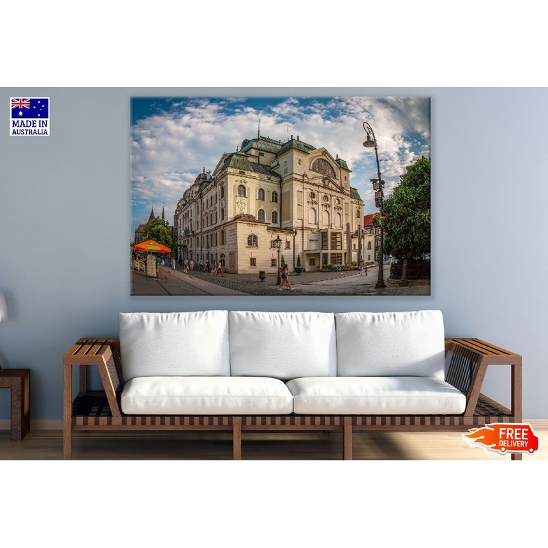 The old Town Square with Blue Sky Photograph Print 100% Australian Made