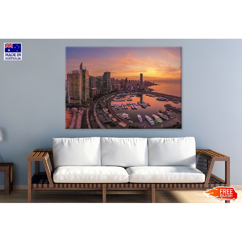 Zaitunay Bay Beirut Aerial View Photograph Print 100% Australian Made