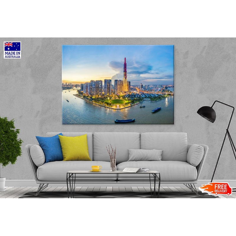 Aerial of Center Ho Chi Minh City Photograph Print 100% Australian Made