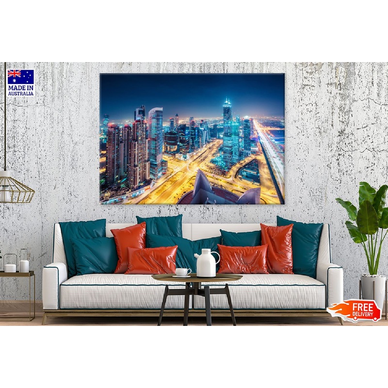 Aerial View on Highways Photograph Dubai Print 100% Australian Made