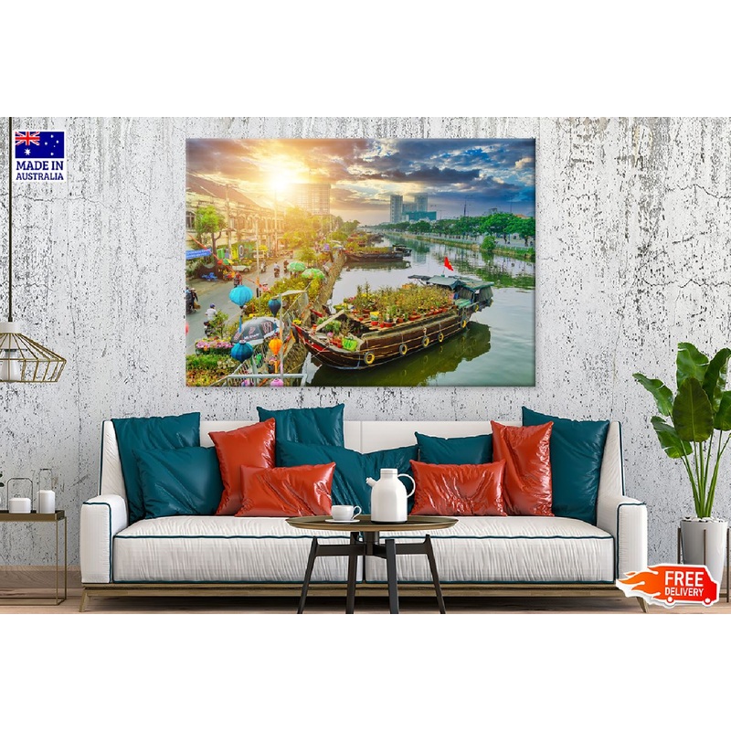 Boat on Canal Ho Chi Minh City Photograph Print 100% Australian Made