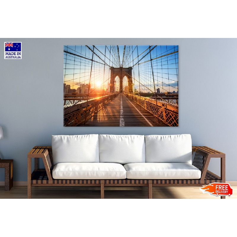 Brooklyan Bridge Sunset Photograph in New York City Print 100% Australian Made