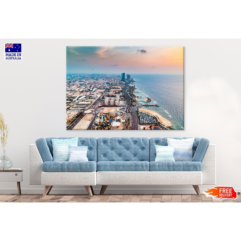 Landscape View of Jeddah City Sea Photograph Print 100% Australian Made
