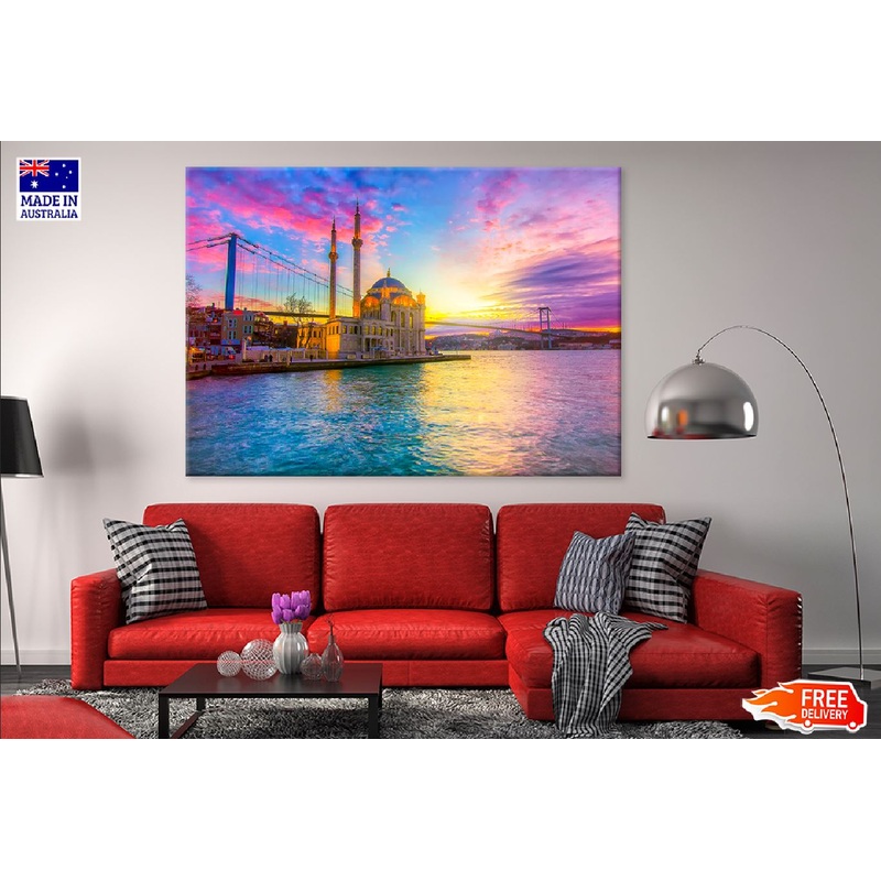 Mosque & Bosphorus Bridge Photograph Turkey Print 100% Australian Made