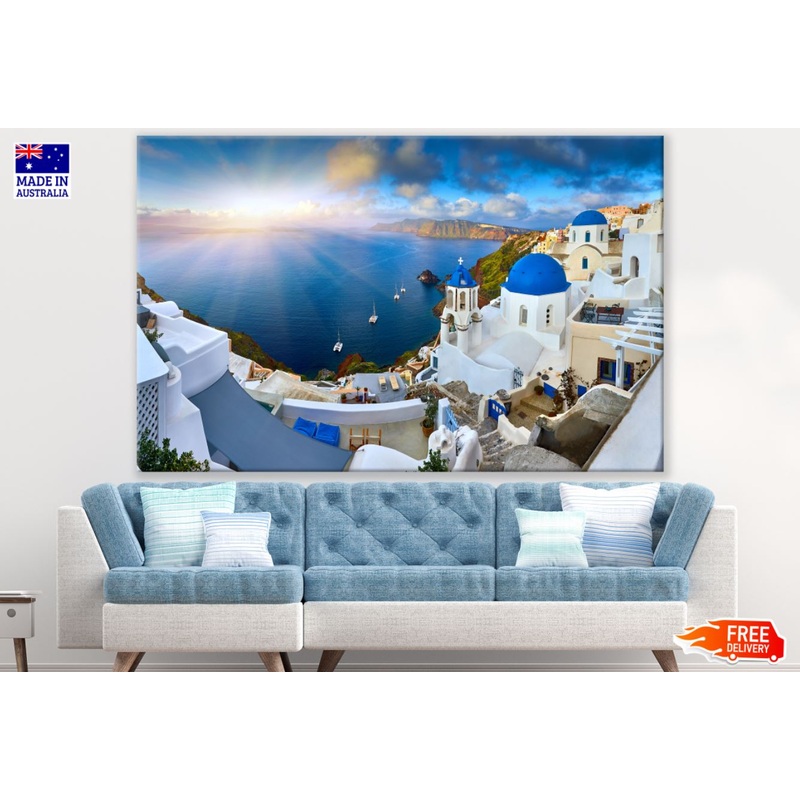 Oia Village in Santorini Island Photograph Print 100% Australian Made