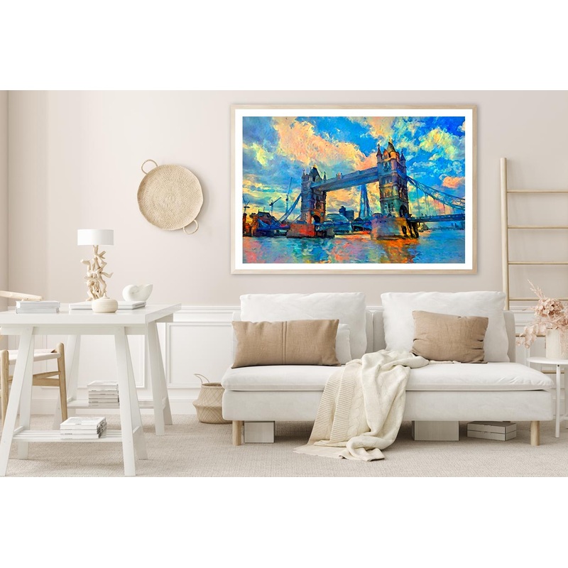 Oil Painting London Tower Bridge Home Decor Premium Quality Poster Print Choose Your Sizes