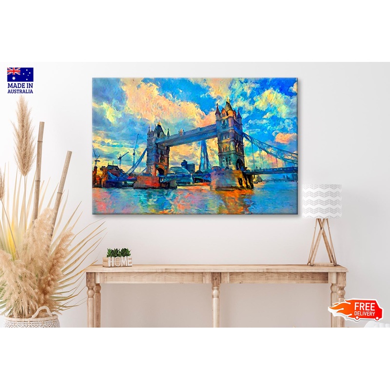 Oil Painting London Tower Bridge Wall Art Decor 100% Australian Made