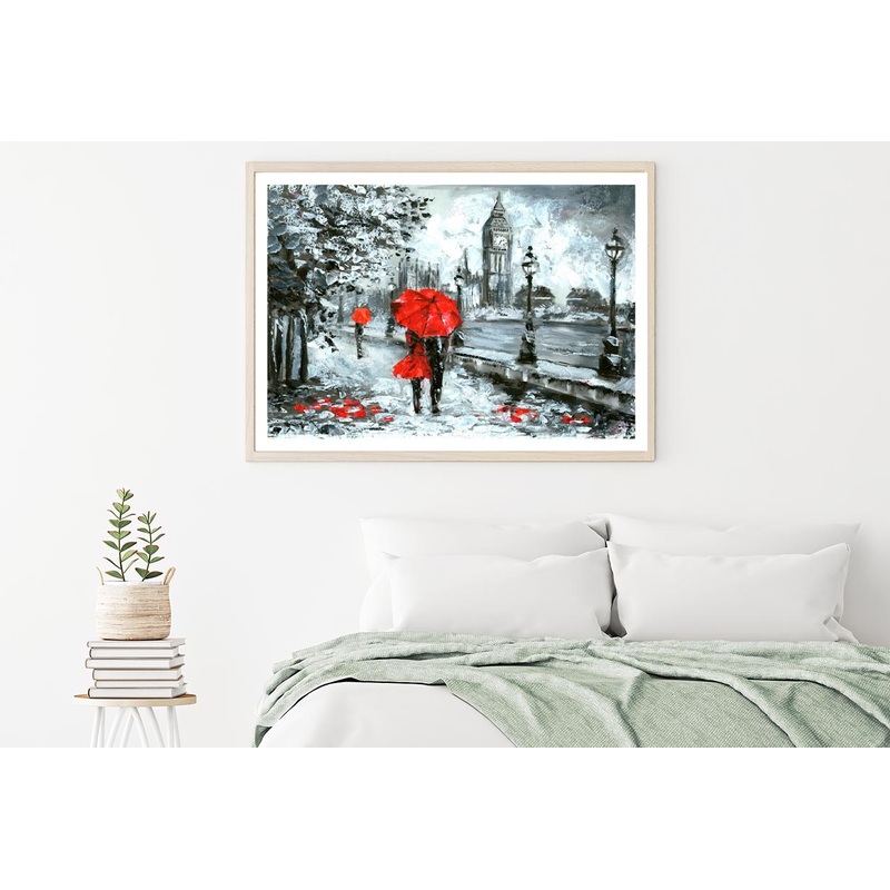 Oil Painting, Street View of London Home Decor Premium Quality Poster Print Choose Your Sizes