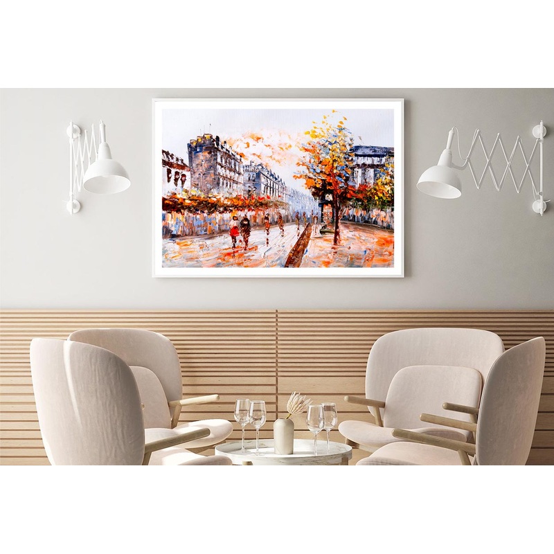 Oil Painting - Street View of Paris Home Decor Premium Quality Poster Print Choose Your Sizes