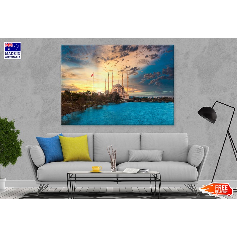 Sabanci Central Mosque & River View Photograph Print 100% Australian Made