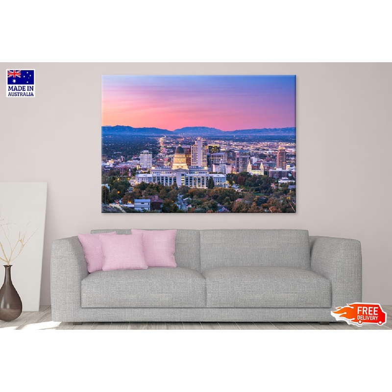 Salt Lake City Skyline View Photograph Utah Print 100% Australian Made