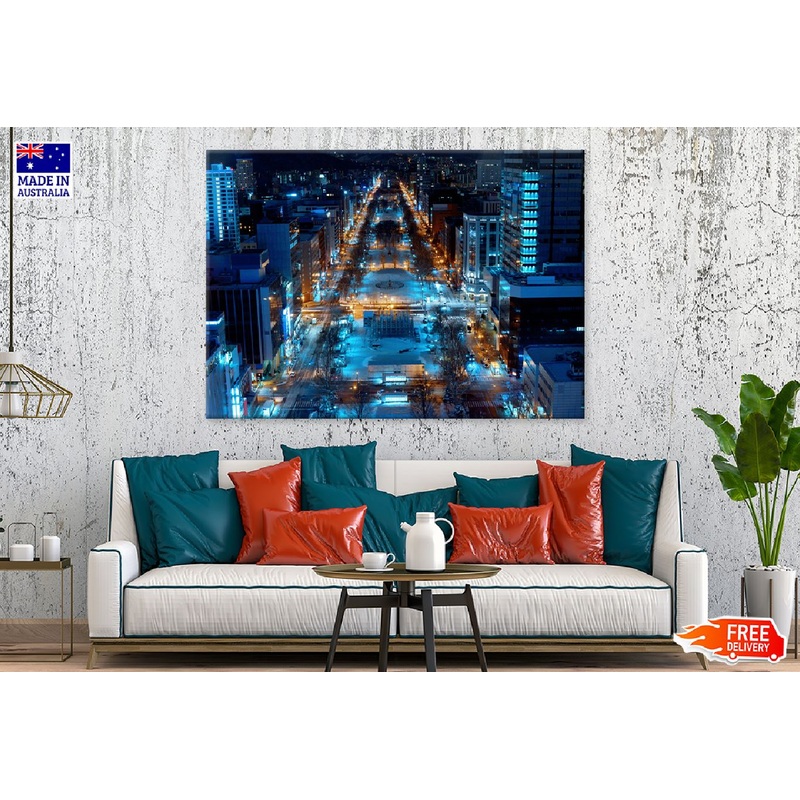 Sapporo City Night View Photograph Japan Print 100% Australian Made