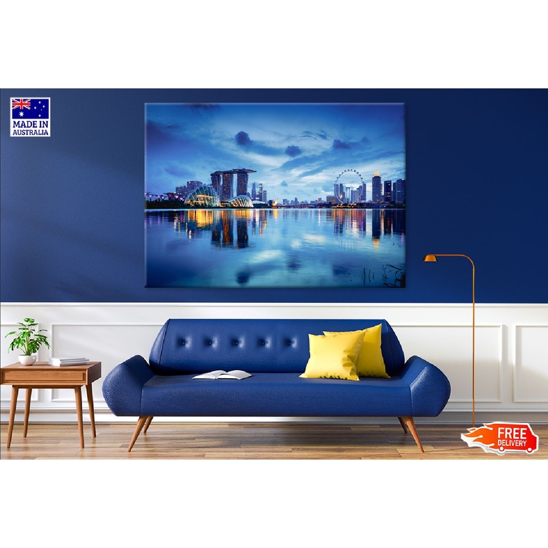 Singapore City Skyline at Dusk View Photograph Print 100% Australian Made
