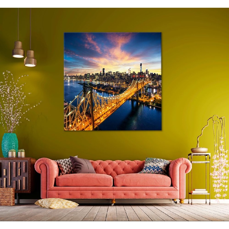 Square Canvas Queensboro Bridge Aerial View Photograph High Quality Print 100% Australian Made