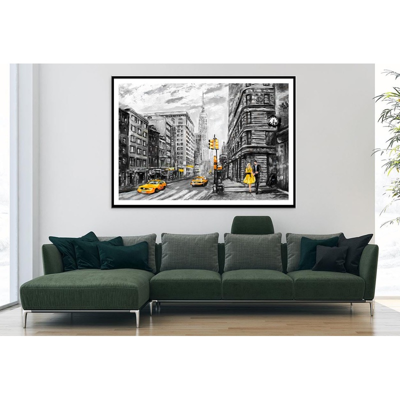 Street View Of New York Home Decor Premium Quality Poster Print Choose Your Sizes