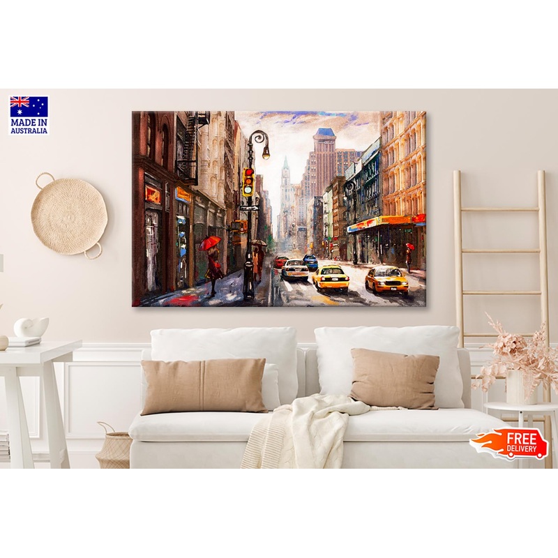 Street View Of New York Wall Art Decor 100% Australian Made