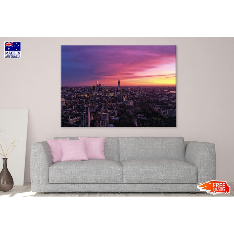 Sunrise at London & Pink Sky View Photograph Print 100% Australian Made