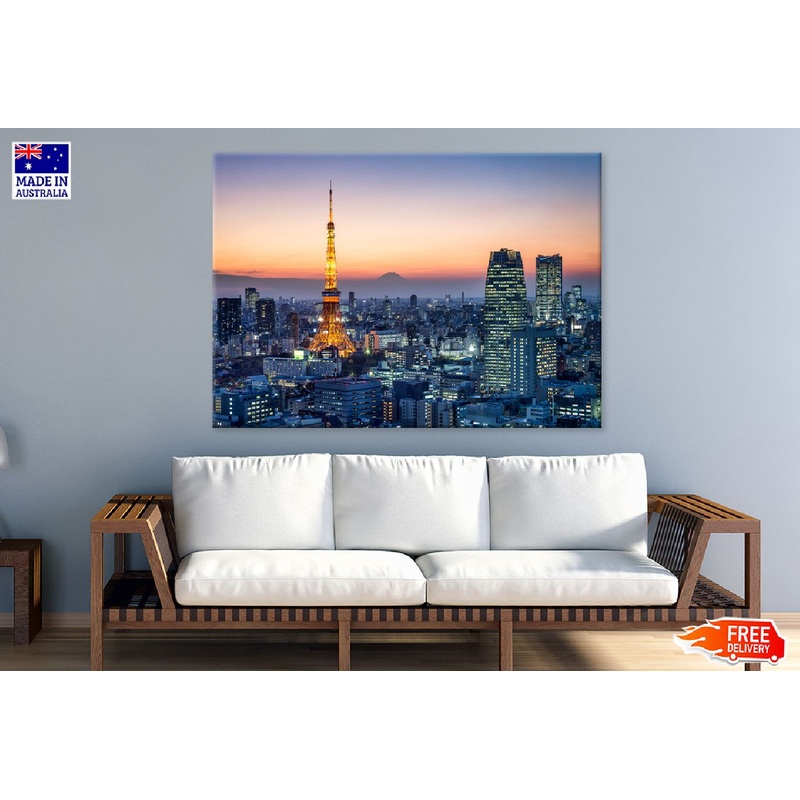 Tokyo Skyline at Night View Photograph Japan Print 100% Australian Made