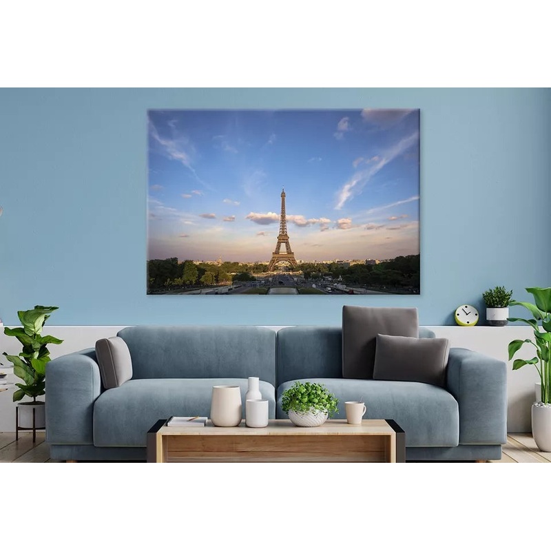 Vibrant Eiffel Tower At Sunset Wall Art Decor 100% Australian Made