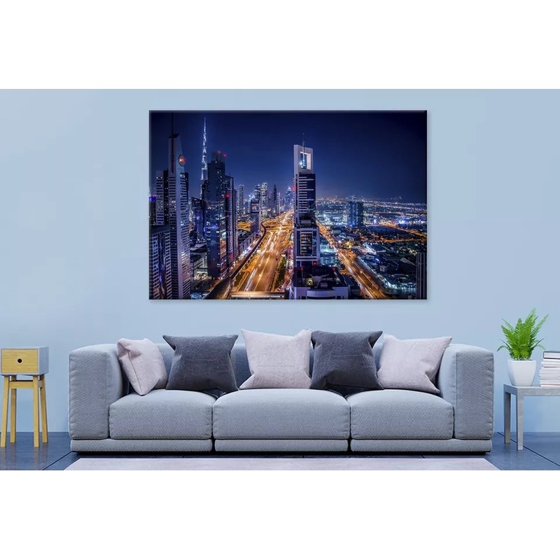 Vibrant Night City Lights Wall Art Decor 100% Australian Made