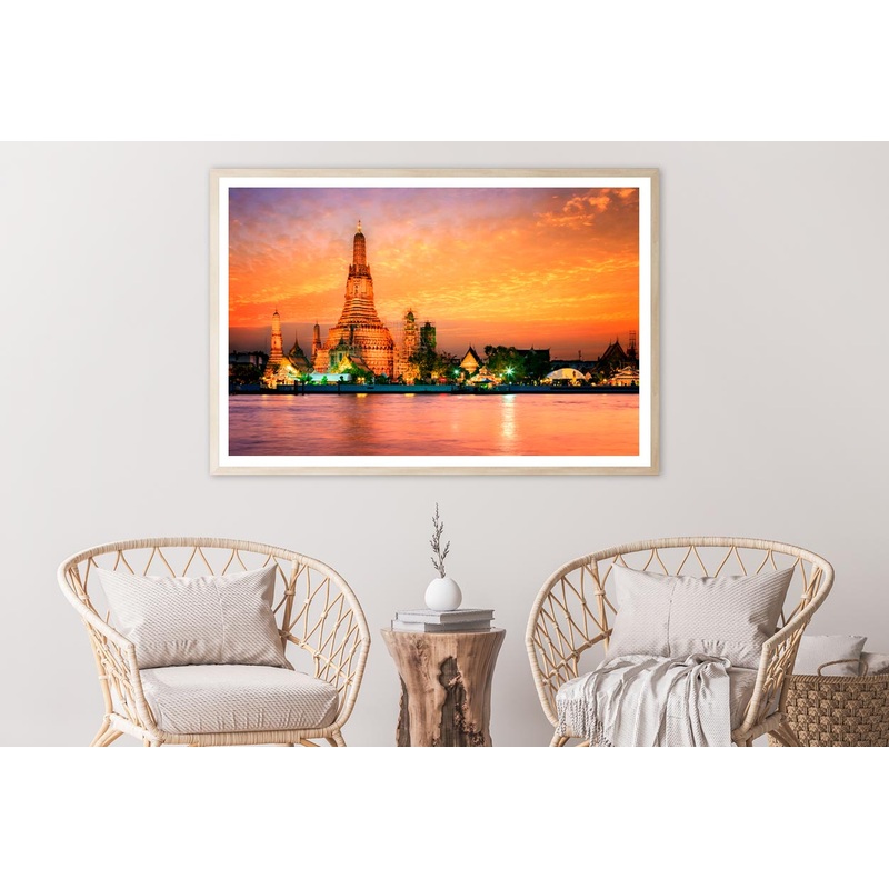 Wat Arun In Sunset at Bangkok, Thailand Home Decor Premium Quality Poster Print Choose Your Sizes