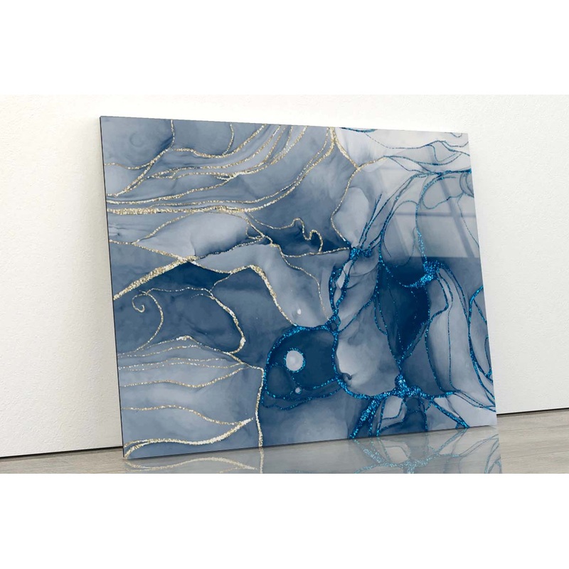 Alcohol Ink Dark Abstract Acrylic Glass Print Tempered Glass Wall Art 100% Made in Australia Ready to Hang