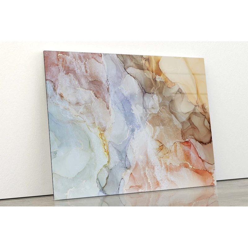 Alcohol Multi Color Abstract Acrylic Glass Print Tempered Glass Wall Art 100% Made in Australia Ready to Hang