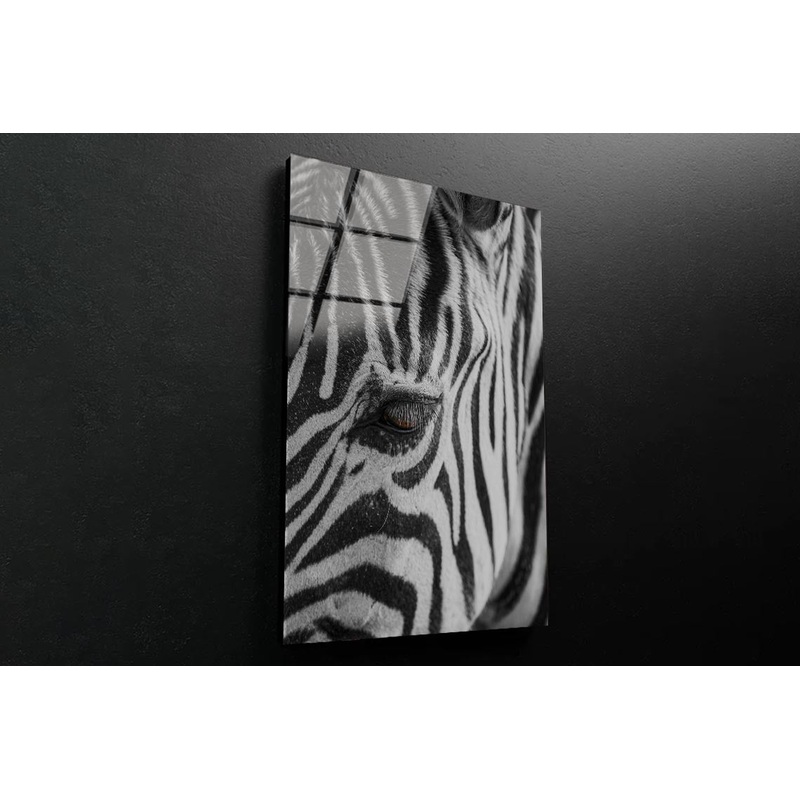 B&W Zebra 3D Design Acrylic Glass Print Tempered Glass Wall Art 100% Made in Australia Ready to Hang