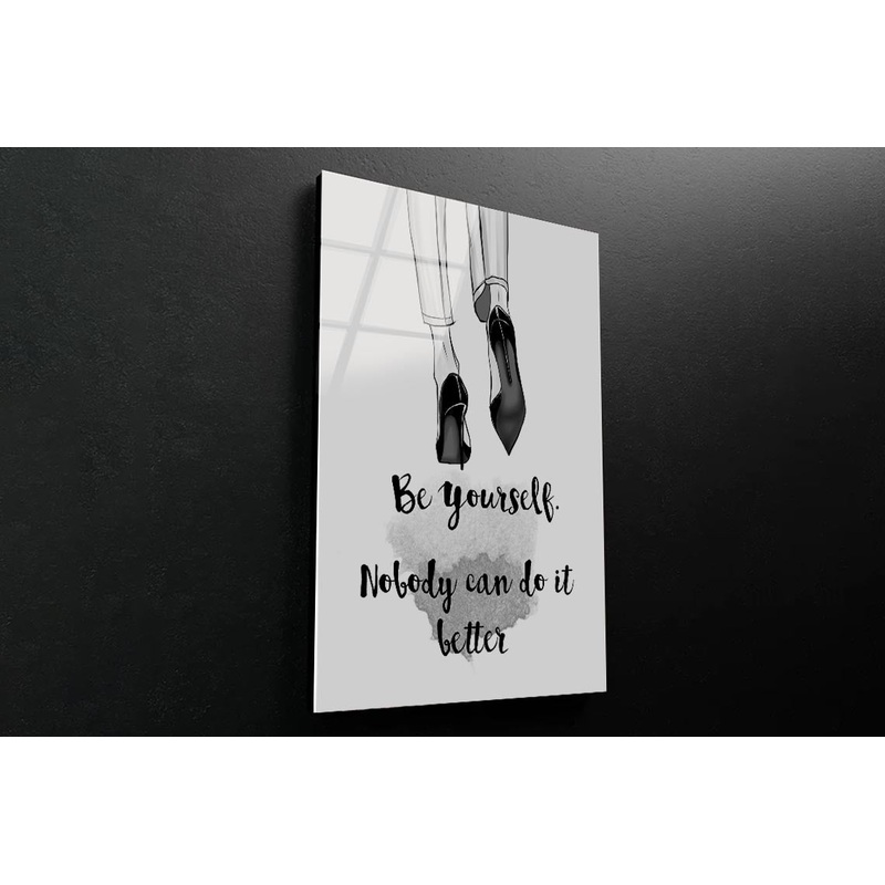Be Yourself Quote 3D Design Acrylic Glass Print Tempered Glass Wall Art 100% Made in Australia Ready to Hang