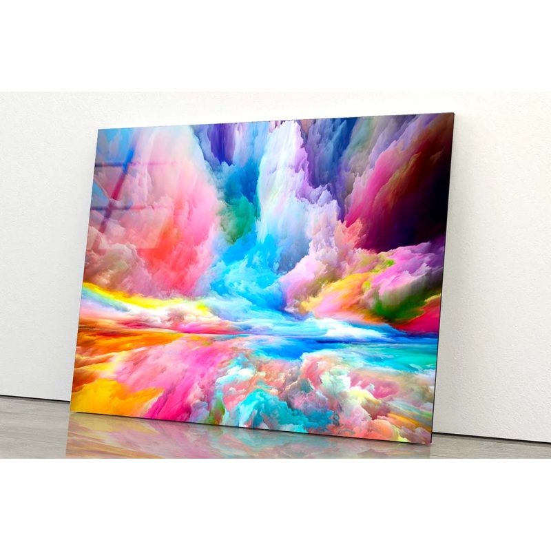 Colorful Clouds Abstract Acrylic Glass Print Tempered Glass Wall Art 100% Made in Australia Ready to Hang
