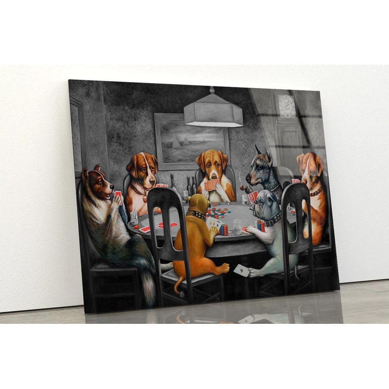 Dogs Playing Cards Acrylic Glass Print Tempered Glass Wall Art 100% Made in Australia Ready to Hang