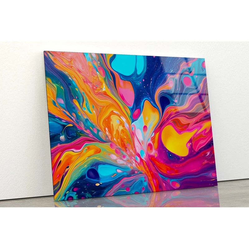 Fantasy Multicolor Abstract Acrylic Glass Print Tempered Glass Wall Art 100% Made in Australia Ready to Hang