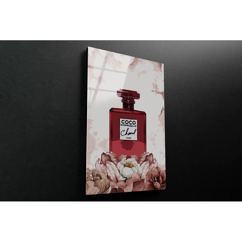 Flower Red Perfume 3D Design Acrylic Glass Print Tempered Glass Wall Art 100% Made in Australia Ready to Hang