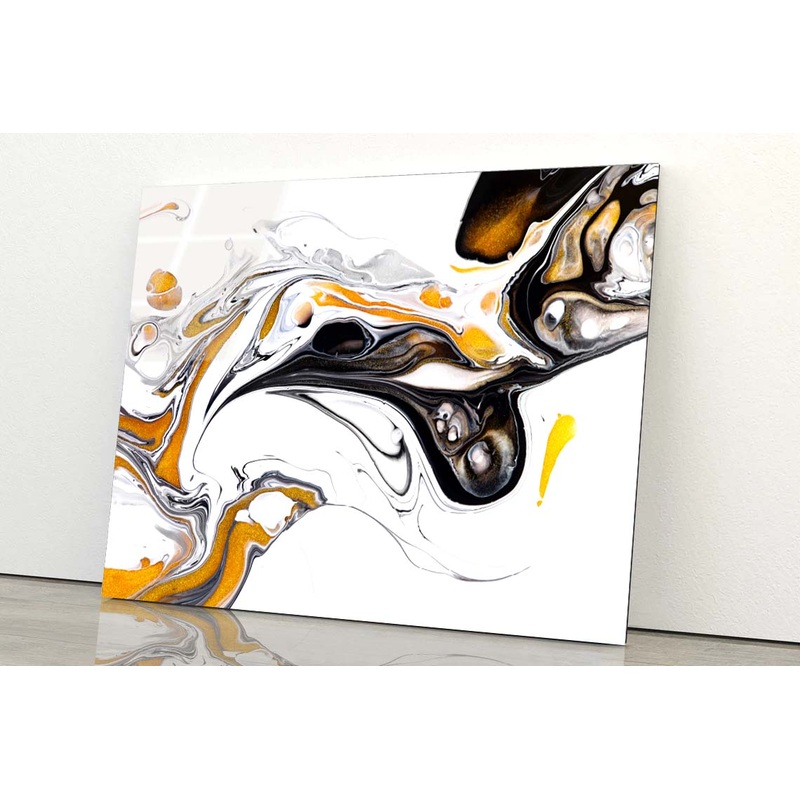 Fluid Texture Black Abstract Acrylic Glass Print Tempered Glass Wall Art 100% Made in Australia Ready to Hang