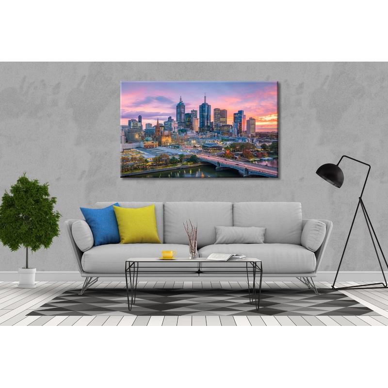 Melbourne Skyline sunset Print 100% Australian Made