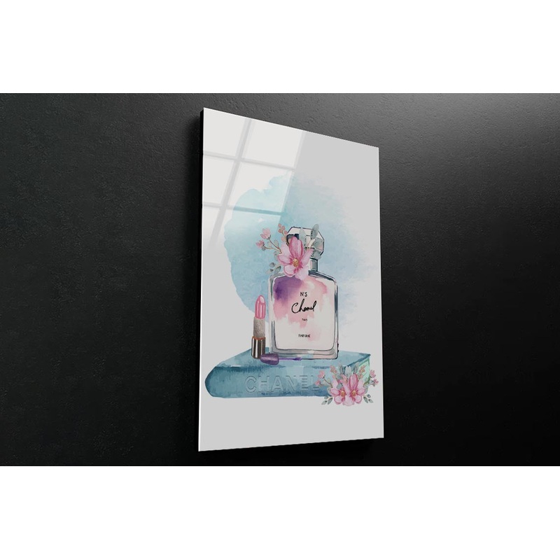 Perfume With Book and Lipstick 3D Design Acrylic Glass Print Tempered Glass Wall Art 100% Made in Australia Ready to Hang