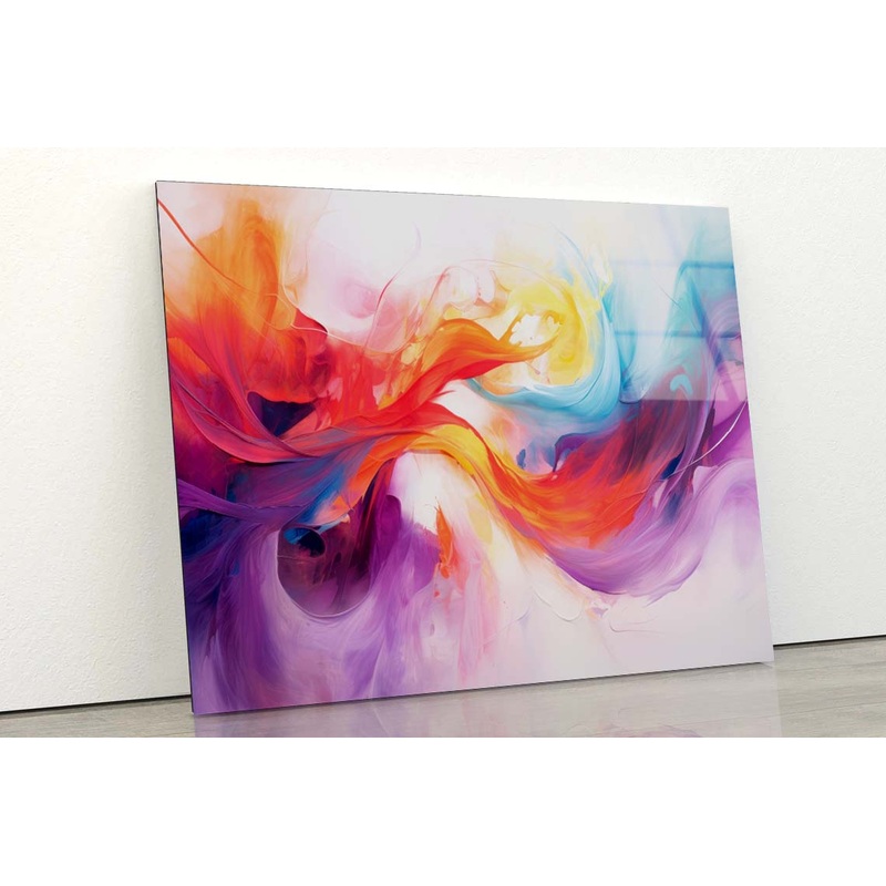 Purple & Red  Abstract Acrylic Glass Print Tempered Glass Wall Art 100% Made in Australia Ready to Hang