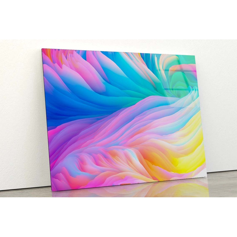 Rainbow Colors Abstract Acrylic Glass Print Tempered Glass Wall Art 100% Made in Australia Ready to Hang