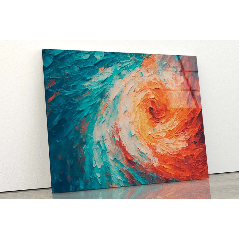 Red Oil Paint Structure Acrylic Glass Print Tempered Glass Wall Art 100% Made in Australia Ready to Hang