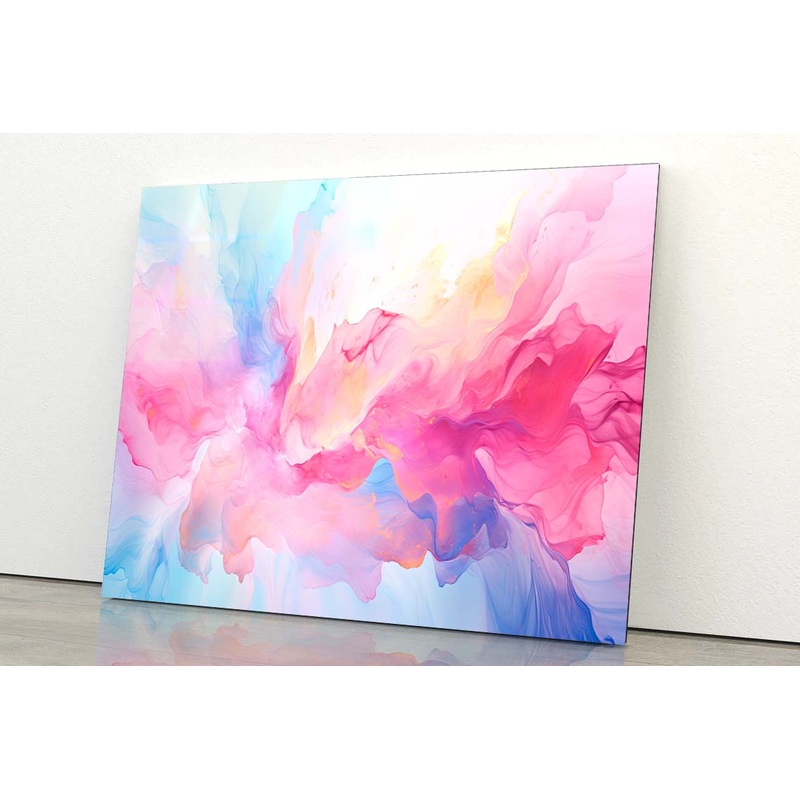 Soft Watercolor Pink Abstract Acrylic Glass Print Tempered Glass Wall Art 100% Made in Australia Ready to Hang