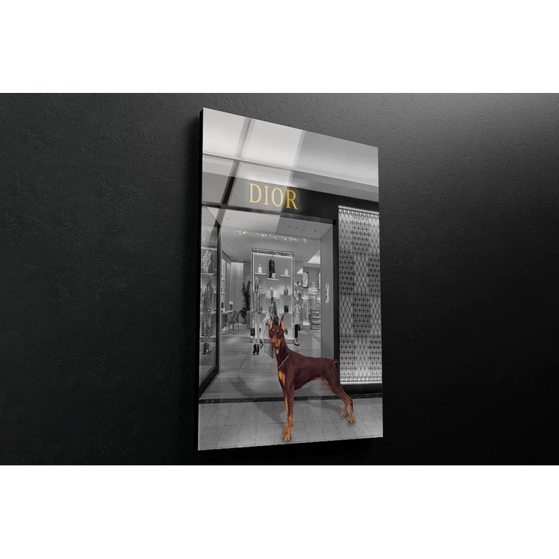 Store With Dog 3D Design Acrylic Glass Print Tempered Glass Wall Art 100% Made in Australia Ready to Hang